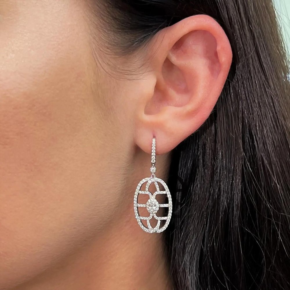 Messika 1.52Cttw New Amazone Diamond Drop Earrings 18K White Gold